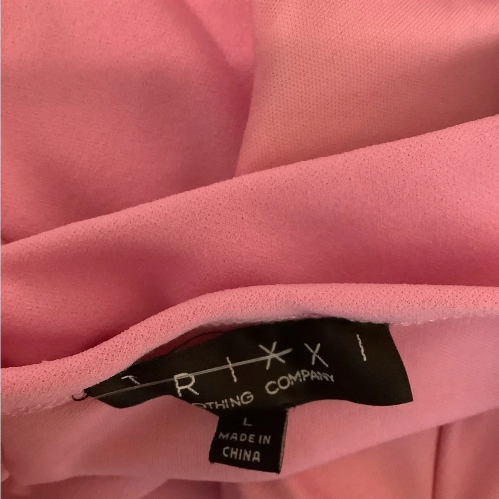 Trixxi Size Large Pink Flare Leg Wide Leg  Pantsuit & Bodycon Waist Cutout. New